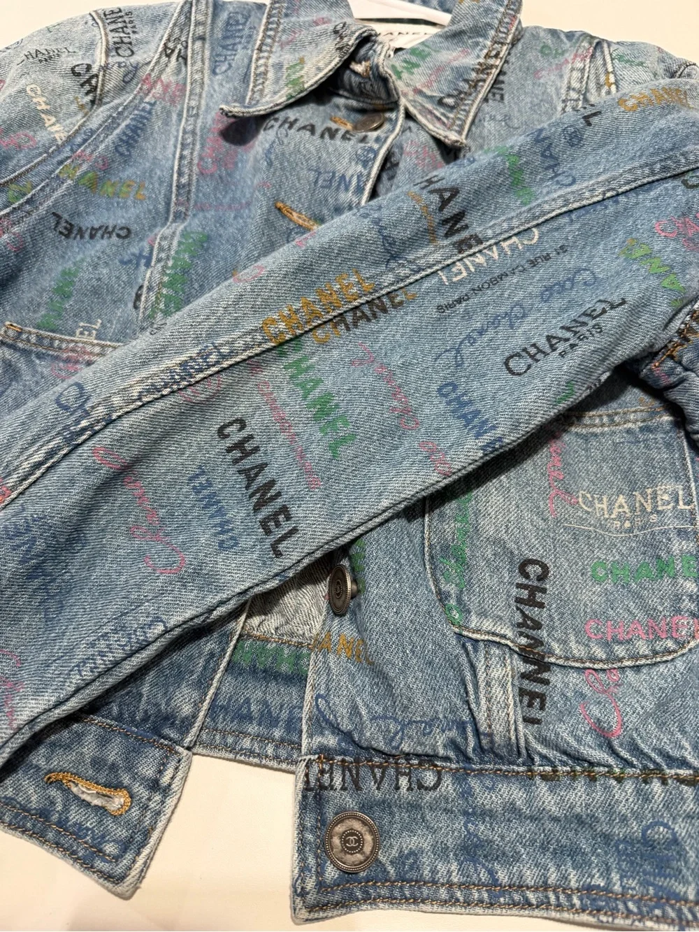 Secondhand Women's Blue Denim Logo Jacket